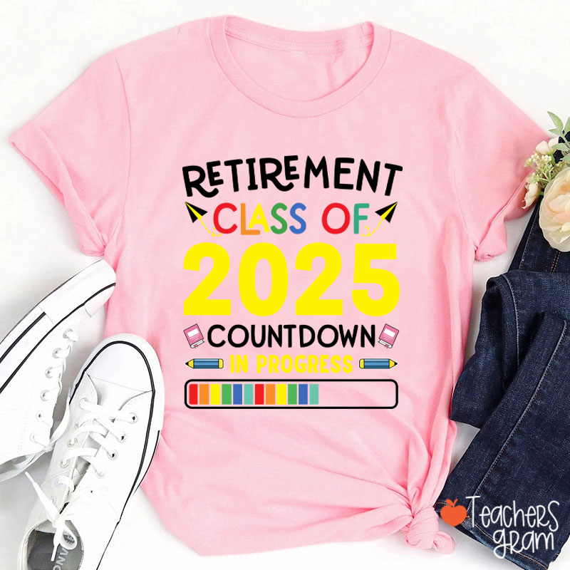 Personalized Countdown On Progress Retirement Teacher T-Shirt