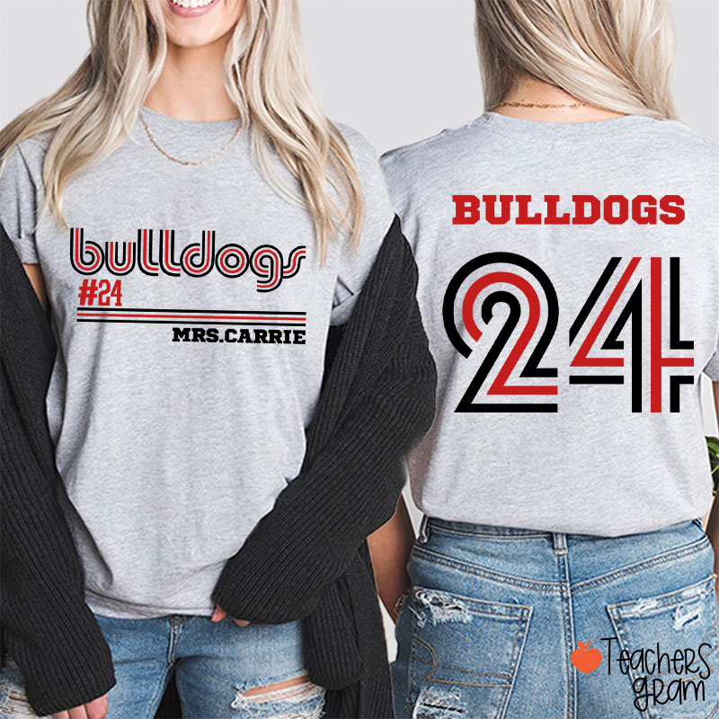Personalized Mascot Name Game Day Teacher Two Sided T-Shirt