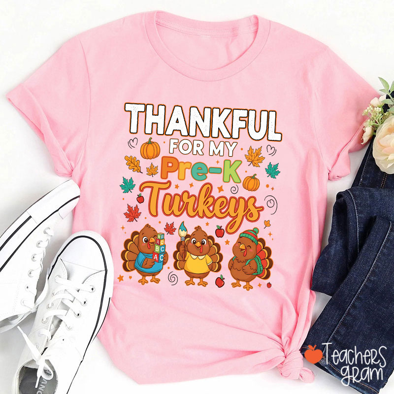 Personalized Grade Thankful For My Turkeys Teacher T-Shirt