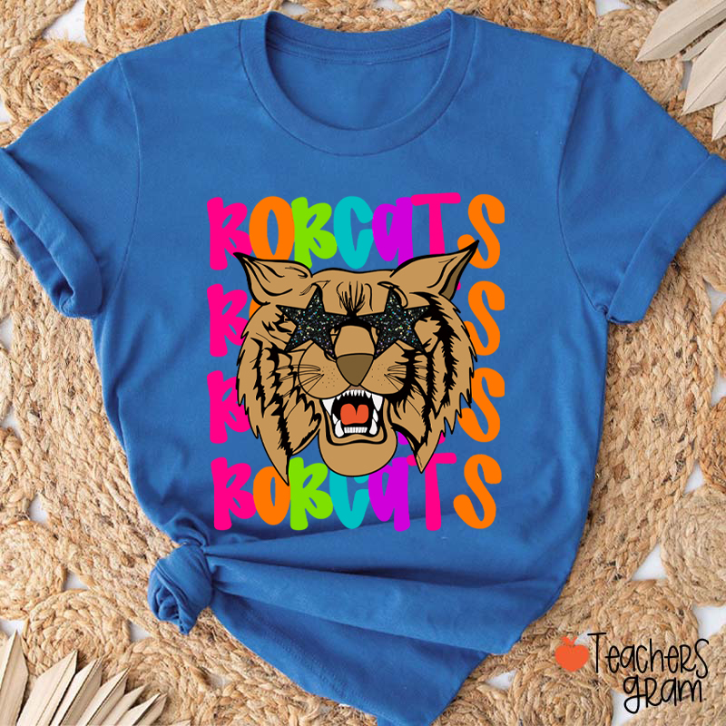 Personalized Mascot Star Glasses Teacher T-Shirt