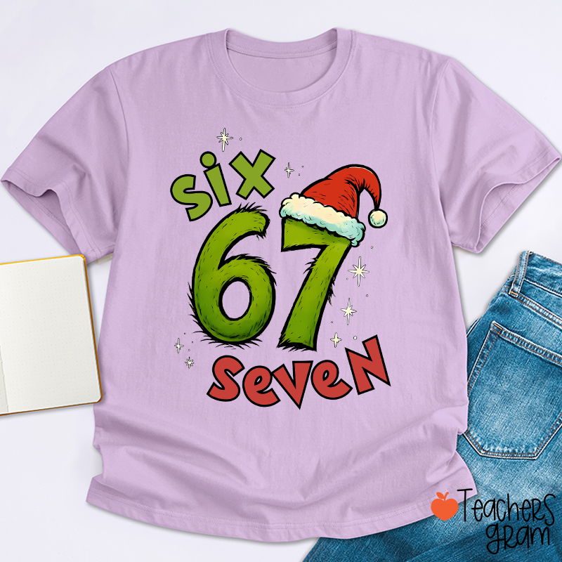 Six Seven Trending Christmas Teacher T-Shirt