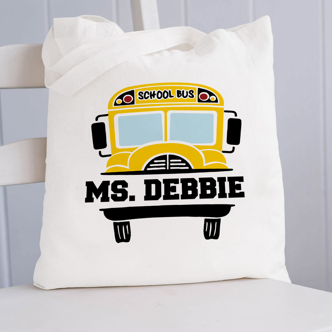 Personalized Back To School Bus Driver Teacher Tote Bag