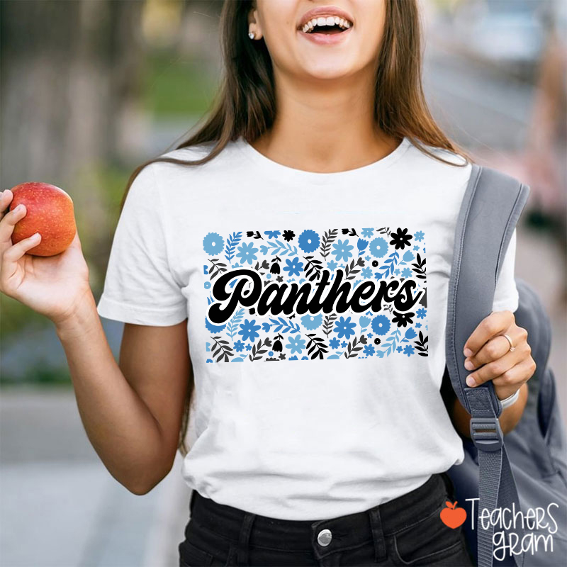 Personalized Mascot Flowers And Plants School Spirit Teacher T-Shirt