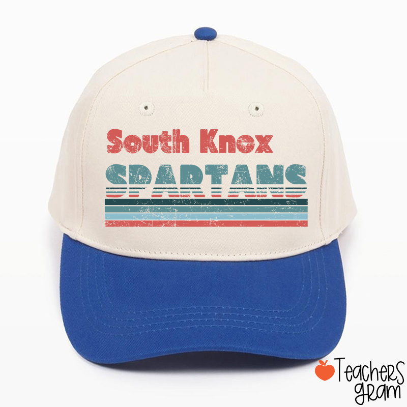 Personalized Mascot And School Name Contrast Color Line Design Teacher Baseball Cap