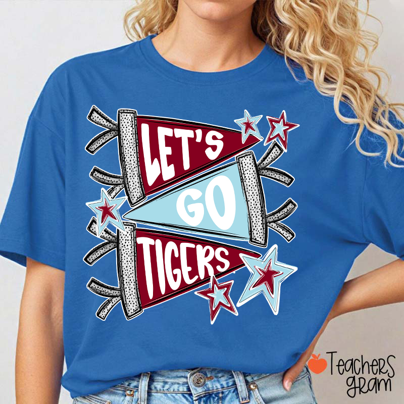 Personalized  Mascot Pennant School Spirit Teacher T-Shirt