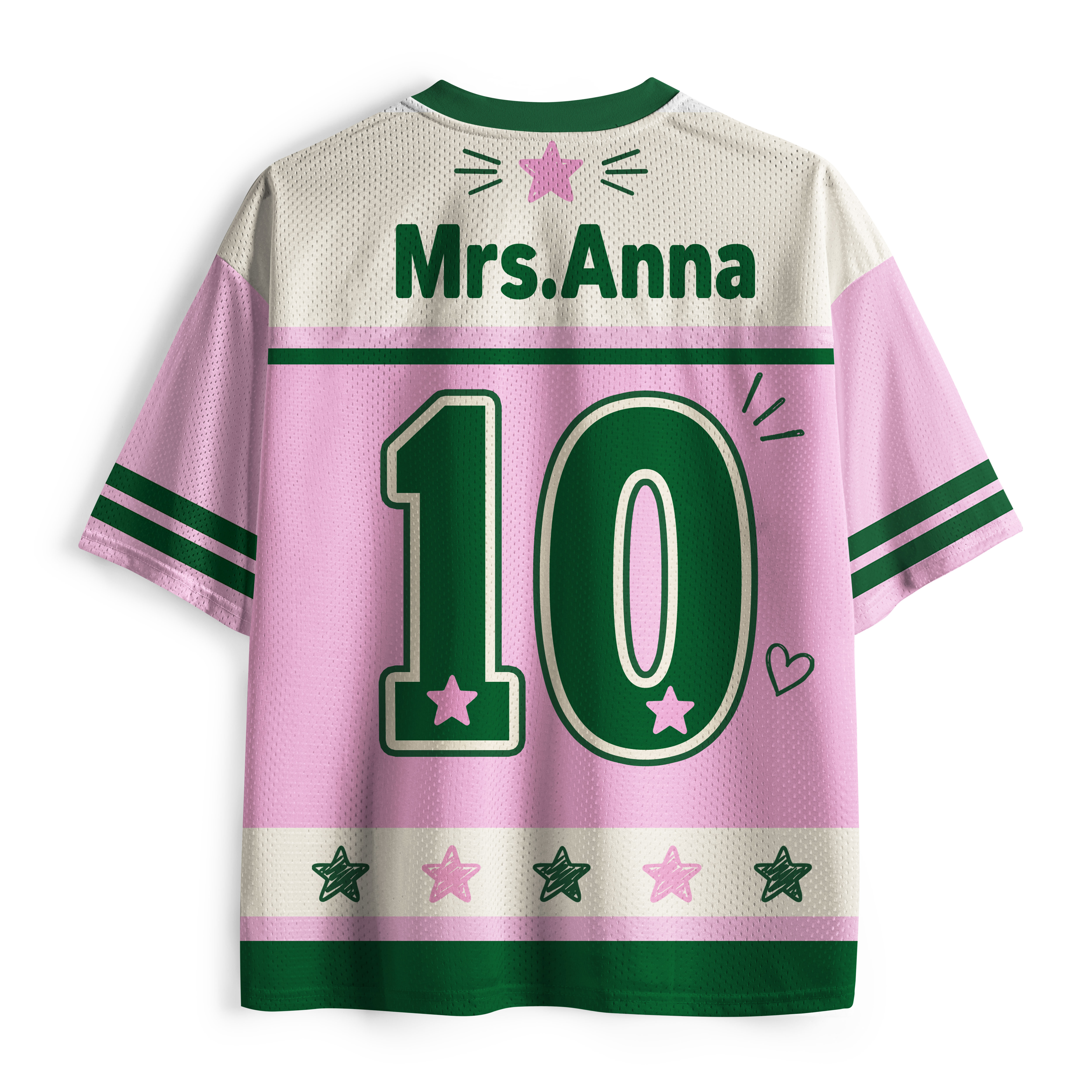 Personalized Grade And Name Preppy Color Teacher Mesh Jersey
