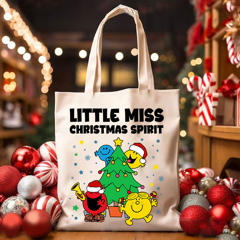 Little Miss Christmas Spirit Teacher Tote Bag