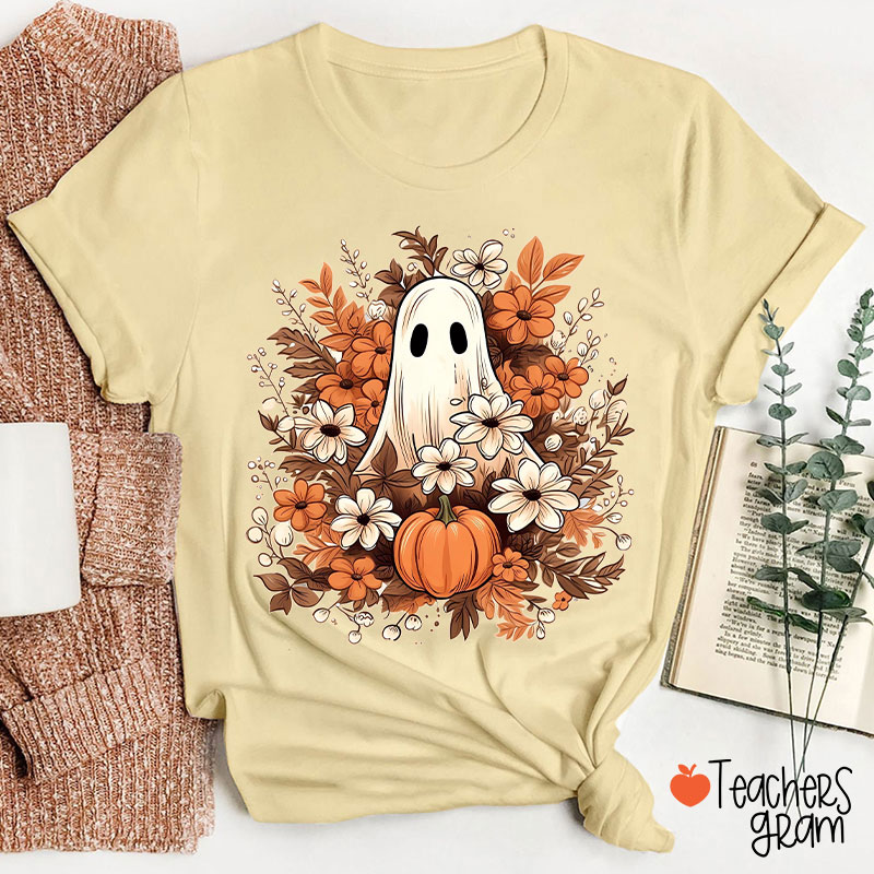 Fall Ghost Halloween Teacher T-Shirt