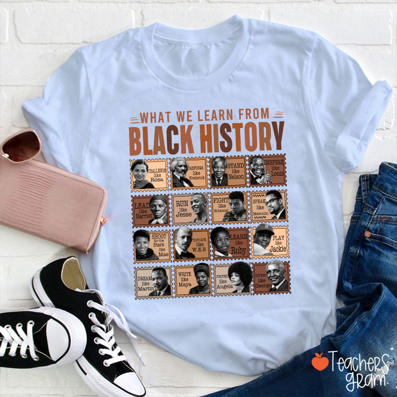 What We Learn From Black History Teacher T-Shirt