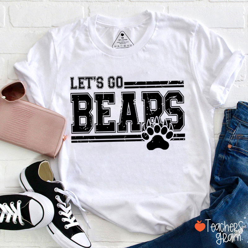 Personalized Mascot And Paw Let's Go Teacher T-Shirt