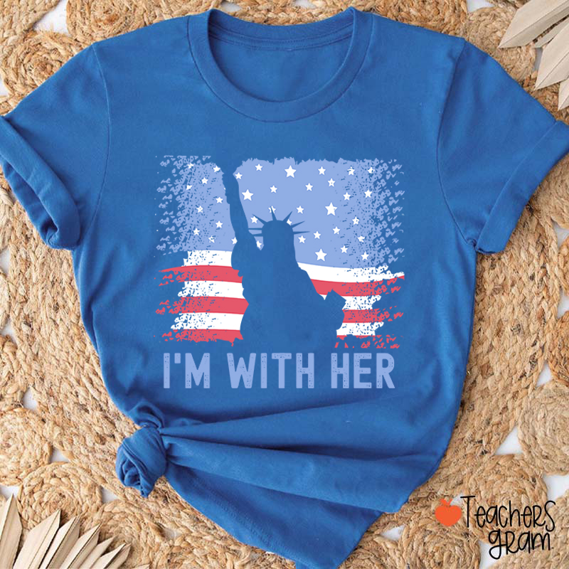 America Flag I'm With Her Teacher T-Shirt