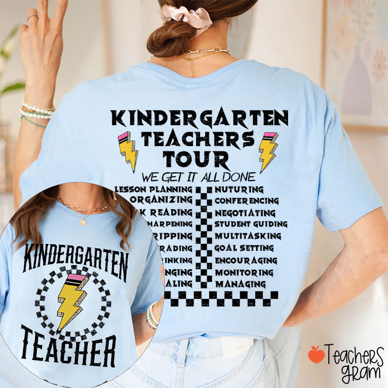 Personalized Grade Teachers Tour Teacher Two Sided T-Shirt