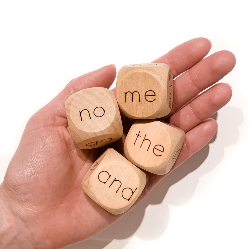 Sight Word Dice Game Wood Learning Materials 