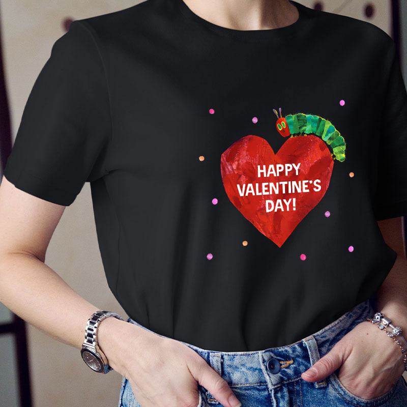 Happy Valentine's Day Caterpillar Teacher T-Shirt