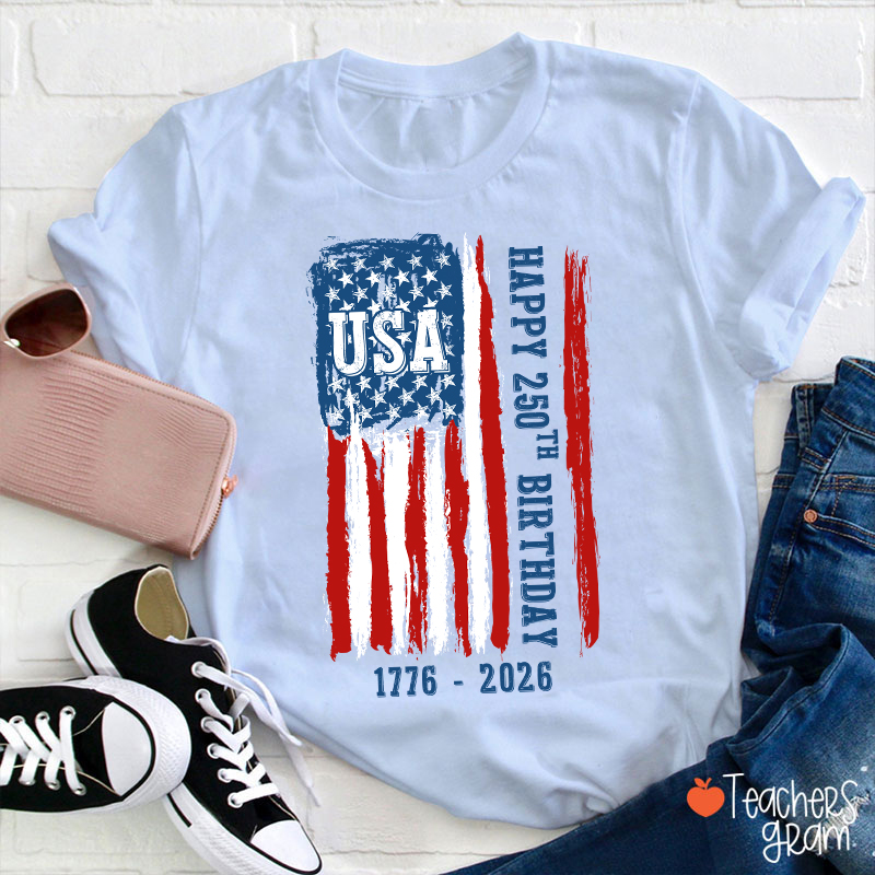 America Independence Day 1776-2026 Patriotic Teacher T-Shirt