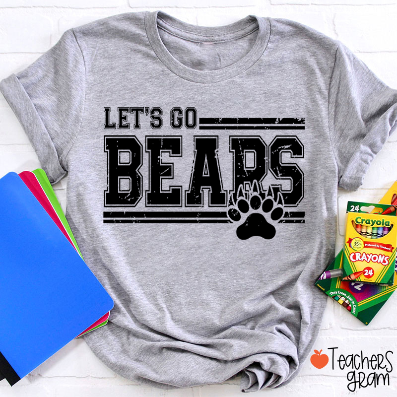 Personalized Mascot And Paw Let's Go Teacher T-Shirt