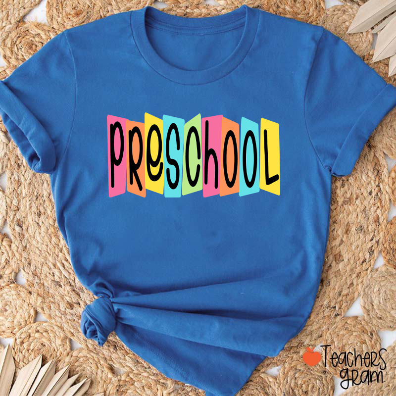 Personalized Mascot Or Grade Retro Colorful Billboard Teacher T-Shirt