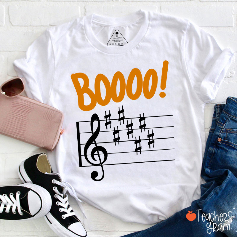 Boo Music Score Teacher T-Shirt