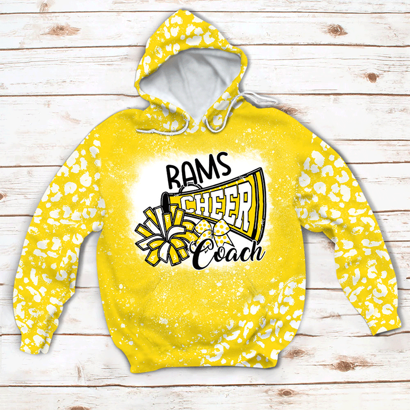 Personalized School Mascot School Spirit Cheer Teacher Printed Hooded Sweatshirt