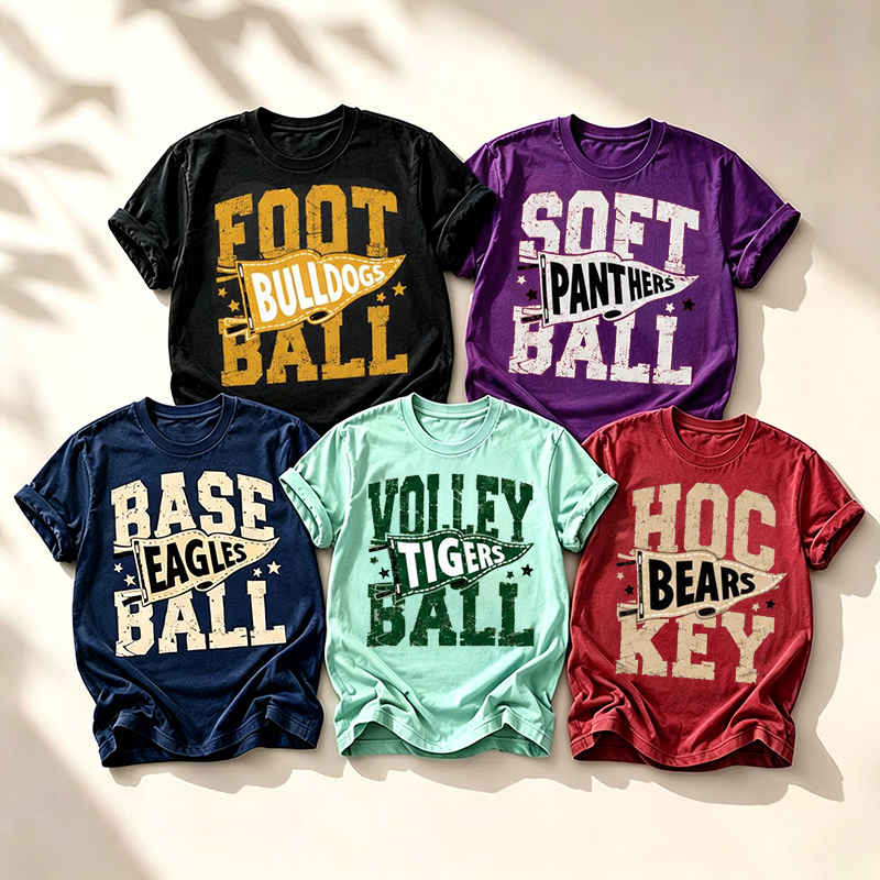 Personalized Mascot And Sport Retro Pennant Teacher T-Shirt