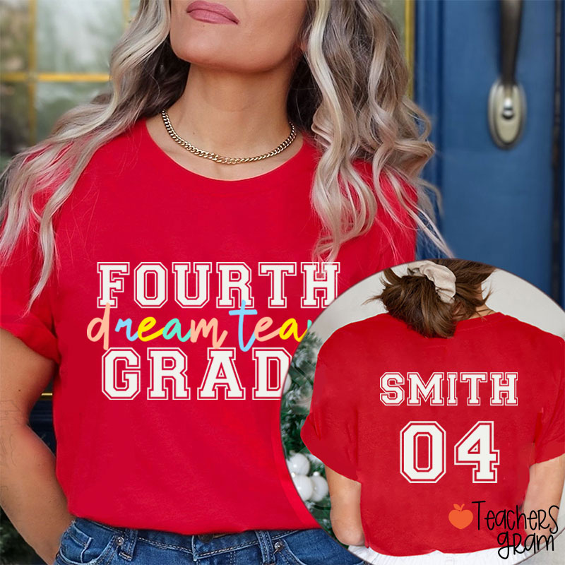 Personalized Dream Team Teacher Two Sided T-Shirt