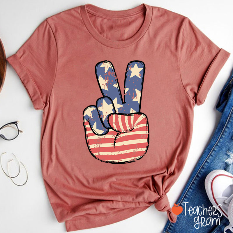 America Peace Teacher T-Shirt