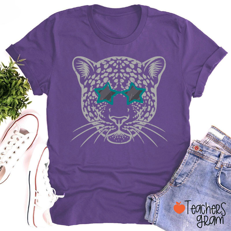 Personalized Mascot Star Glasses Teacher T-Shirt