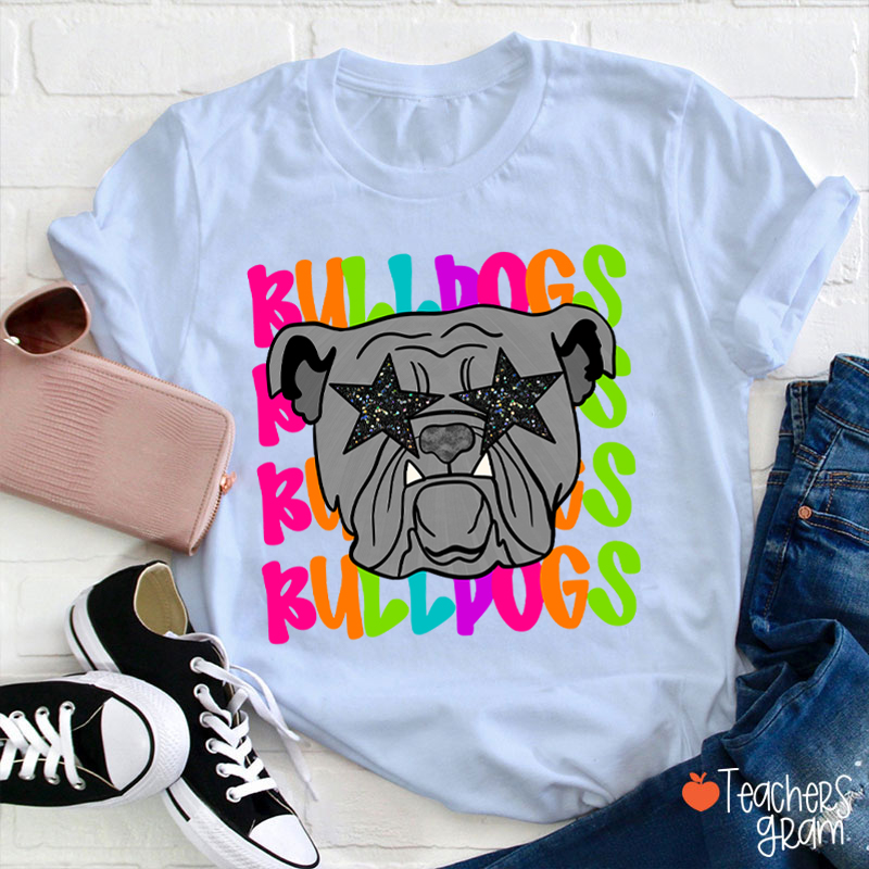 Personalized Mascot Star Glasses Teacher T-Shirt