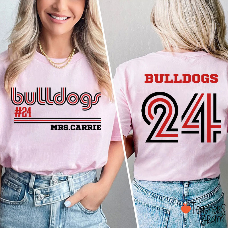 Personalized Mascot Name Game Day Teacher Two Sided T-Shirt