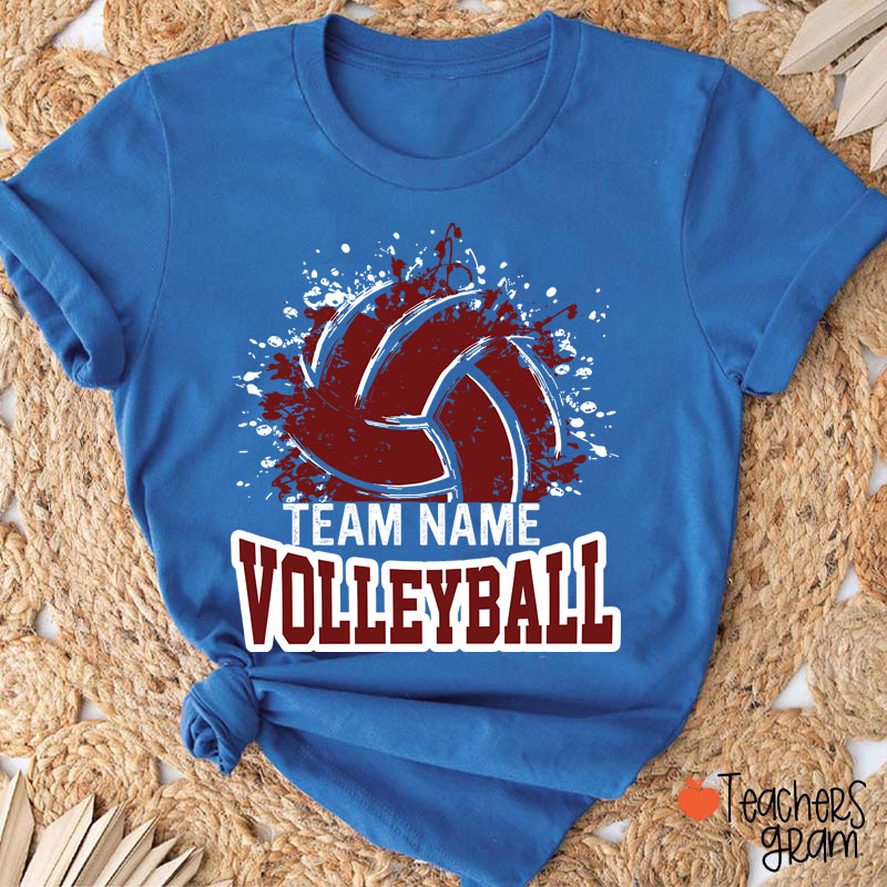 Personalized Team Name And Sport Splash Effect Teacher T-Shirt