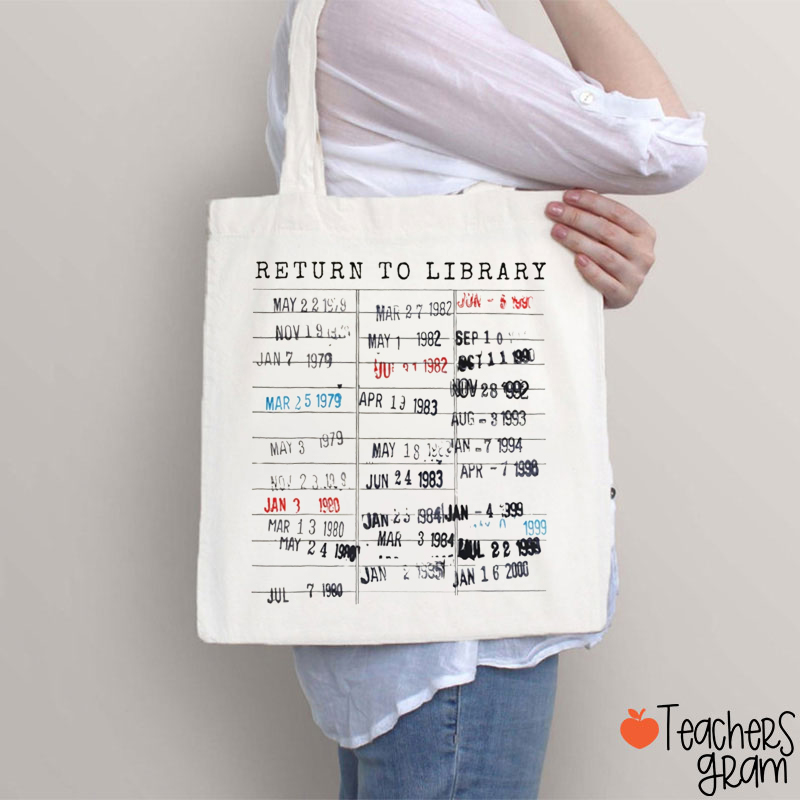 Return To Library Teacher Tote Bag