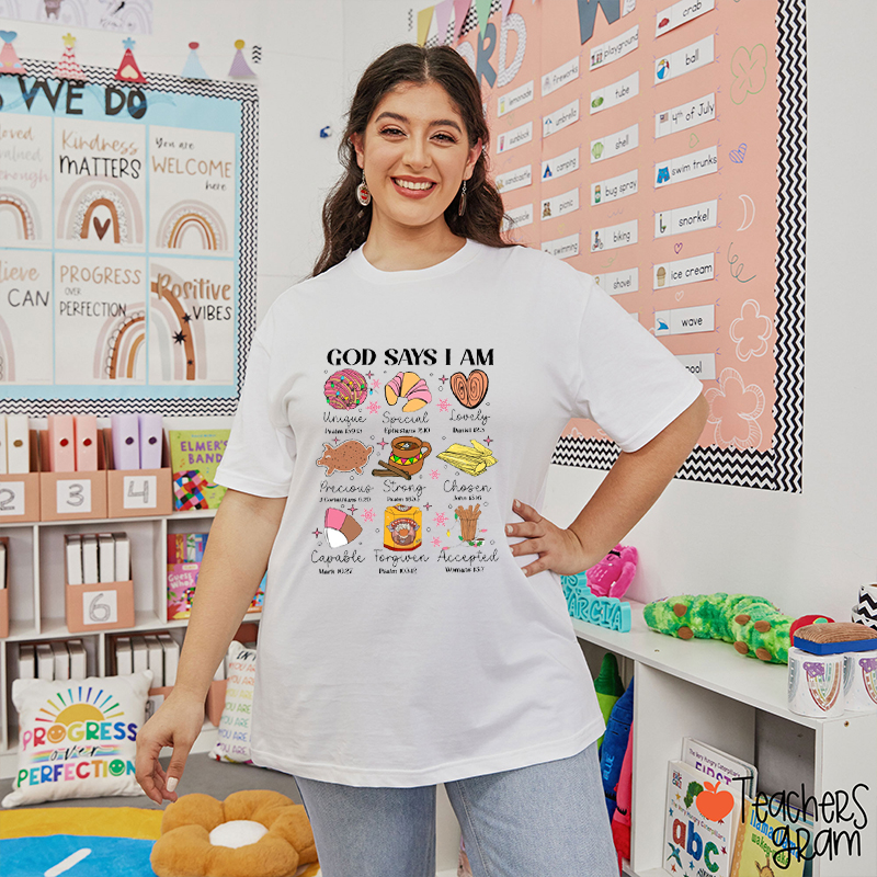 God Says I An Unique Teacher T-Shirt