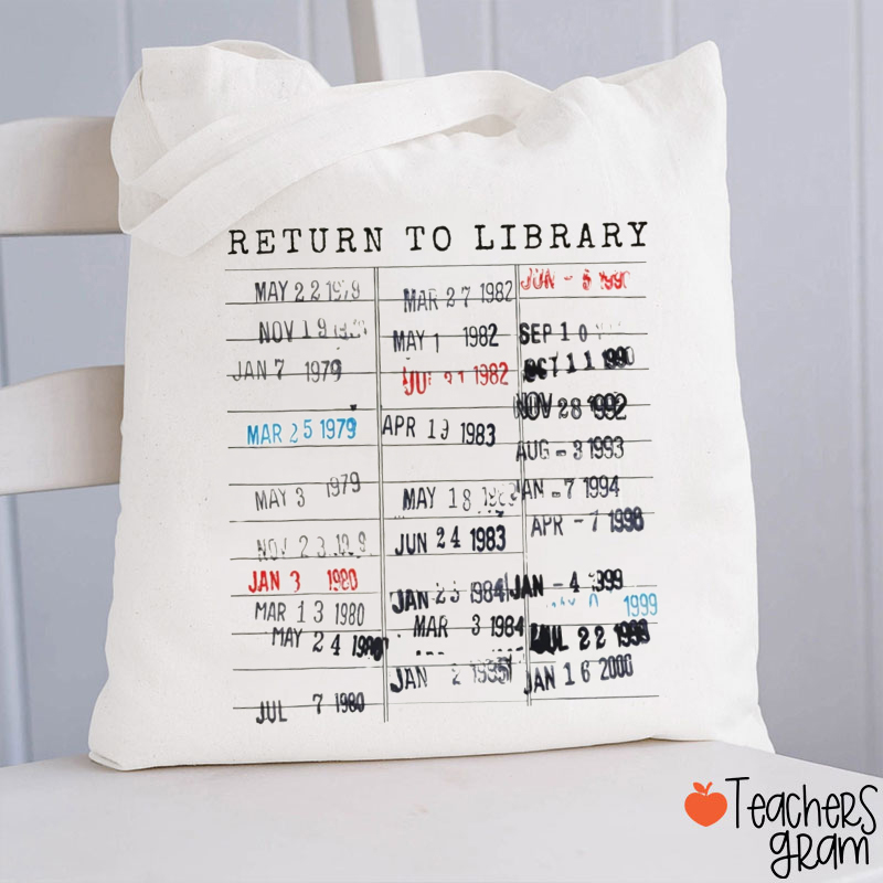 Return To Library Teacher Tote Bag