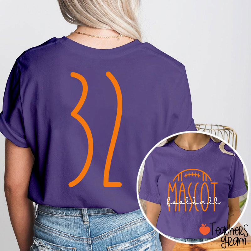 Personalized Mascot And Sport Simple Font Design Teacher Two Sided T-Shirt