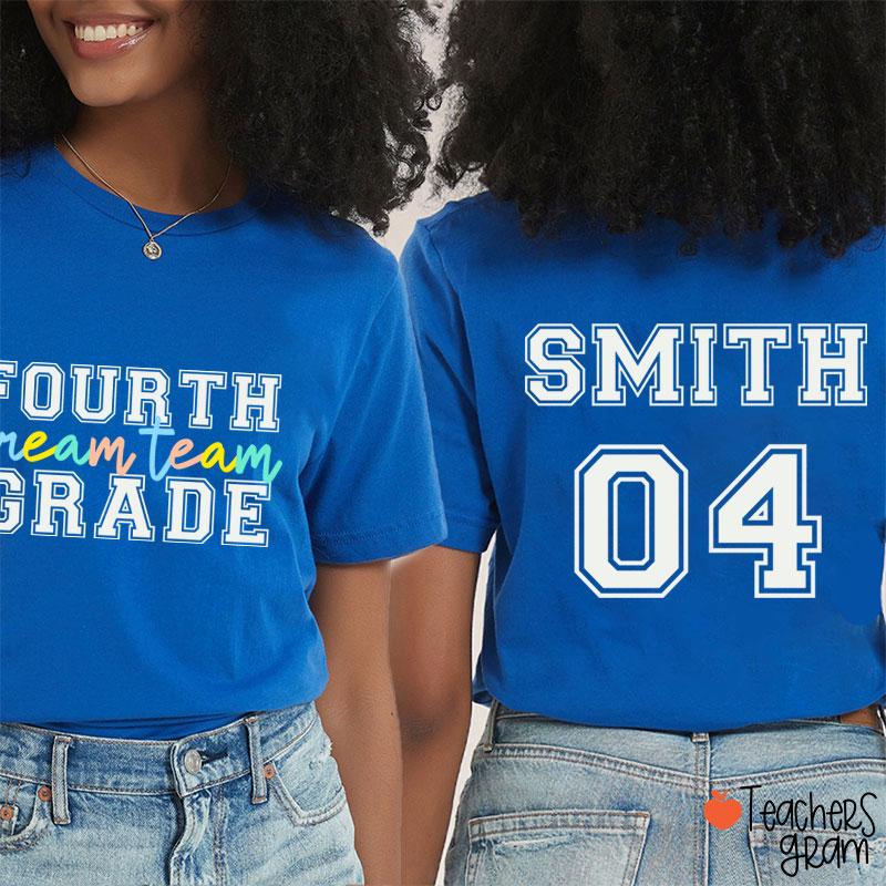Personalized Dream Team Teacher Two Sided T-Shirt