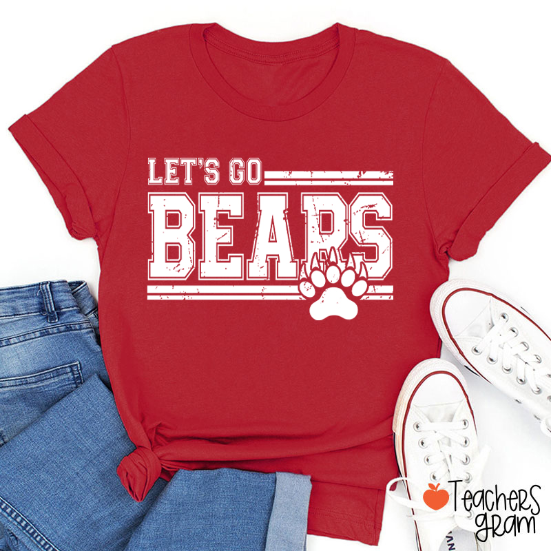 Personalized Mascot And Paw Let's Go Teacher T-Shirt