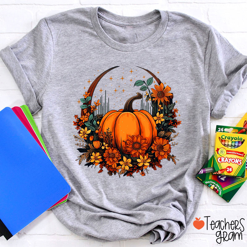 Fall Vibes Pumpkin Teacher T-Shirt