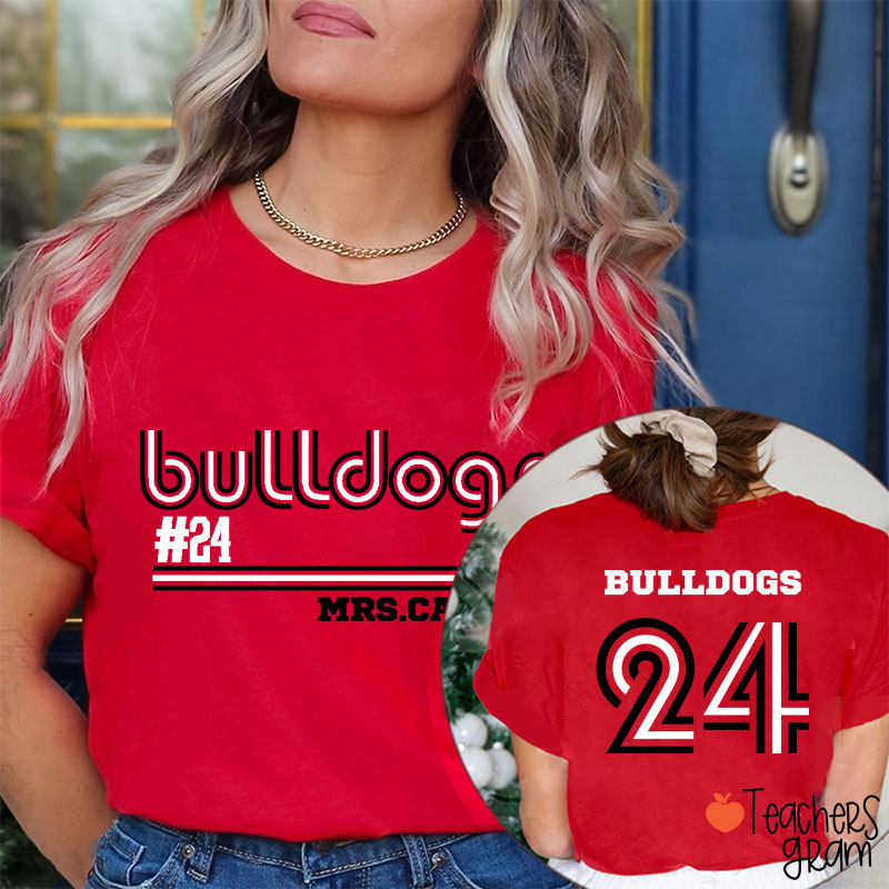 Personalized Mascot Name Game Day Teacher Two Sided T-Shirt