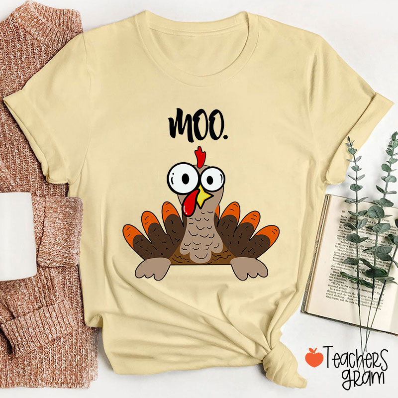 Rooster Crows Thanksgiving Teacher T-Shirt