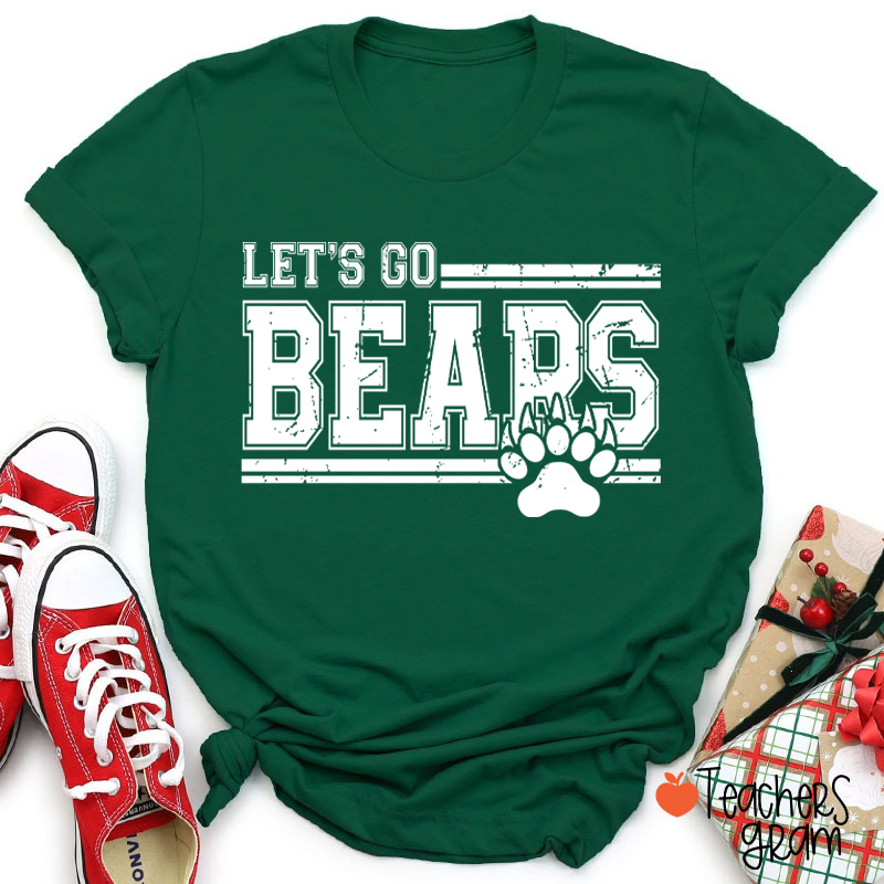 Personalized Mascot And Paw Let's Go Teacher T-Shirt