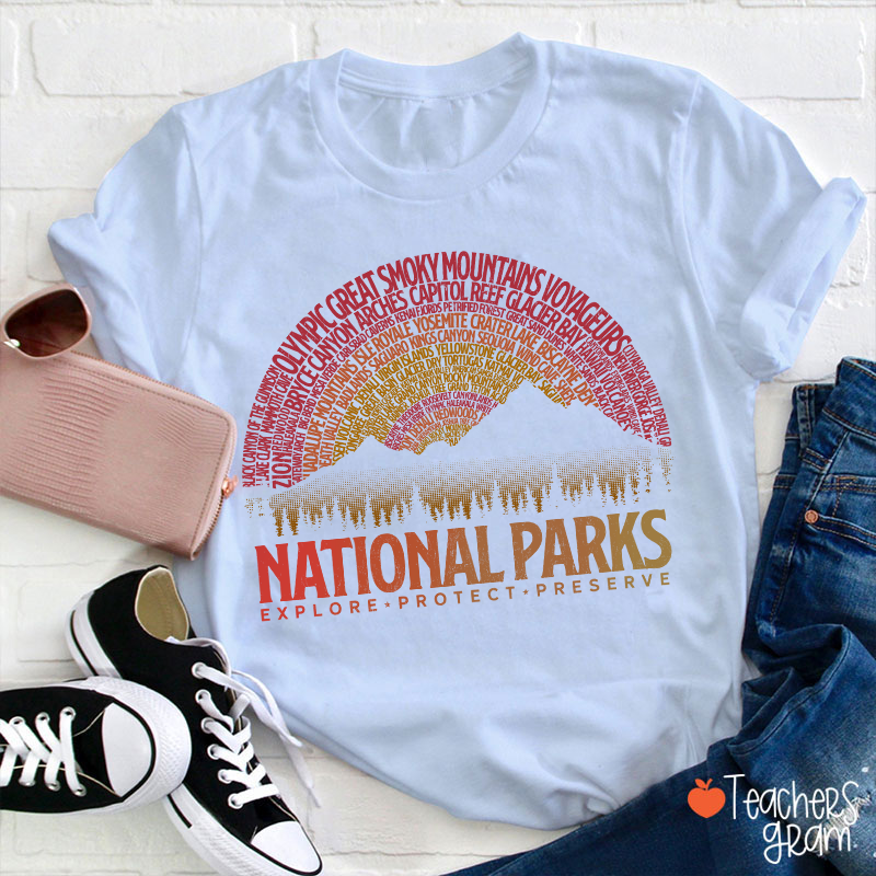Vintage National Parks Teacher T-Shirt