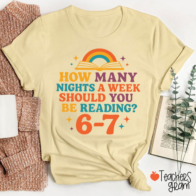 How Many Nights 6–7 Meme Teacher T-Shirt