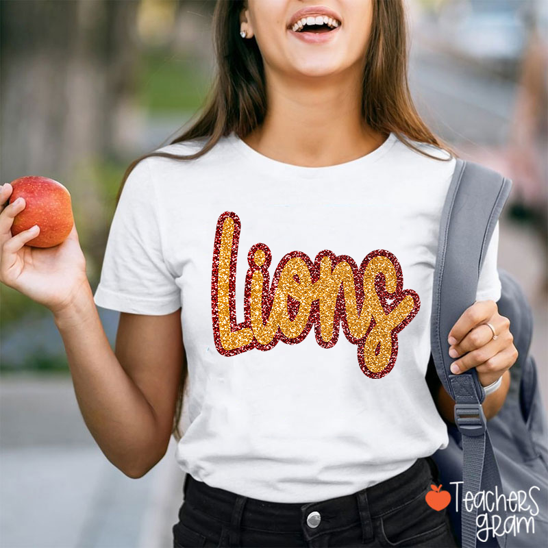 Personalized Mascot Glitter Cheer For Them Teacher T-Shirt