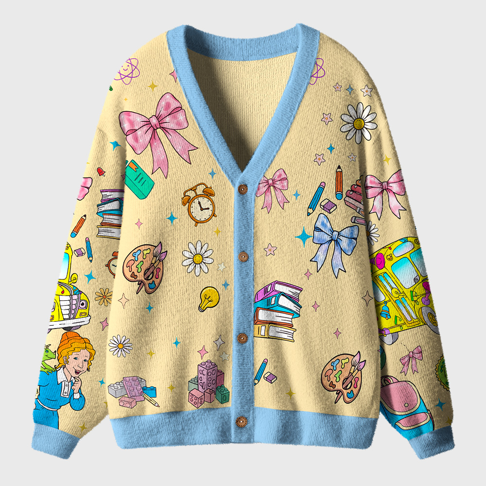 Personalized Name Magic Things Teacher Ugly Cardigan Sweaters