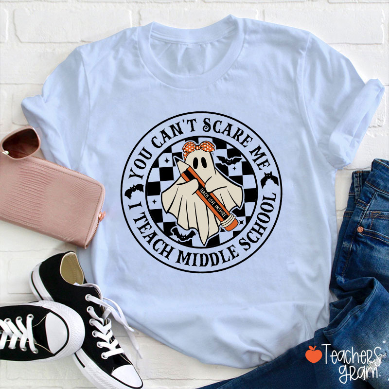 Personalized You Can't Scare Me I Teach My Grade Spooky Teacher T-Shirt