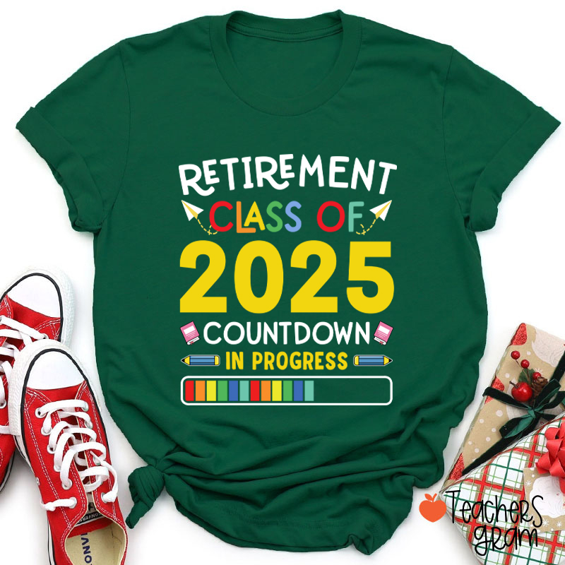 Personalized Countdown On Progress Retirement Teacher T-Shirt