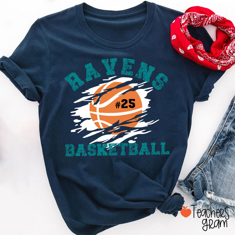 Personalized Mascot Sport And Number Game Day Teacher T-Shirt