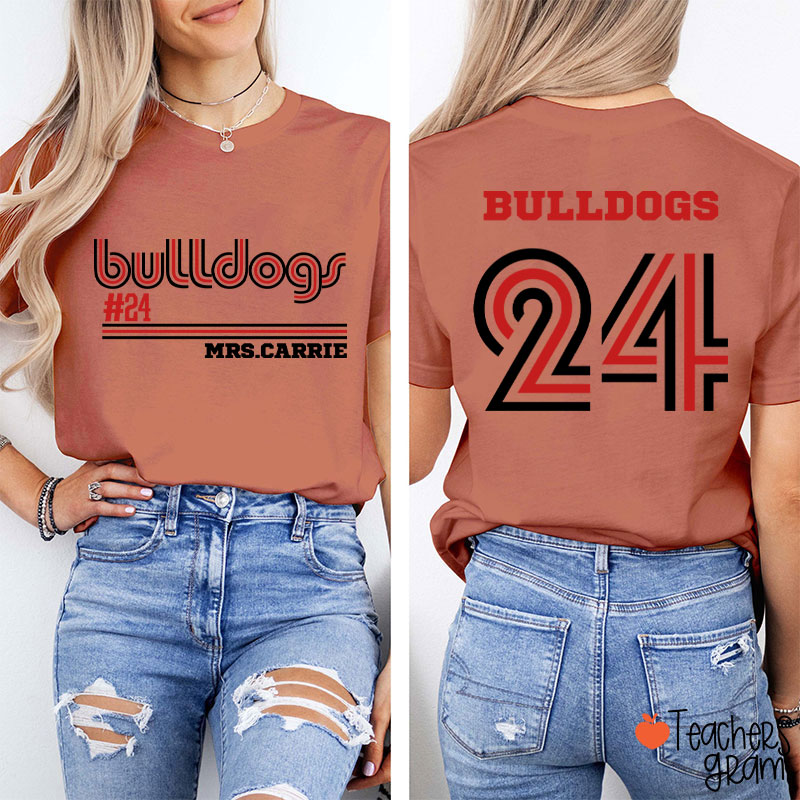 Personalized Mascot Name Game Day Teacher Two Sided T-Shirt