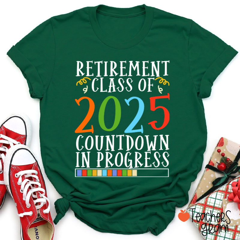 Personalized Retirement Countdown In Progress Teacher T-Shirt