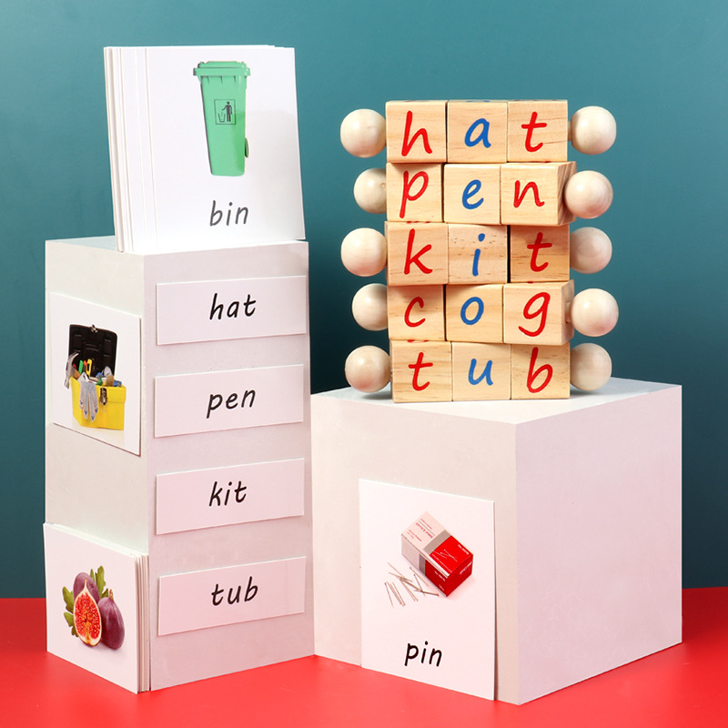 Spin-and-Read Montessori Phonetic Reading Blocks